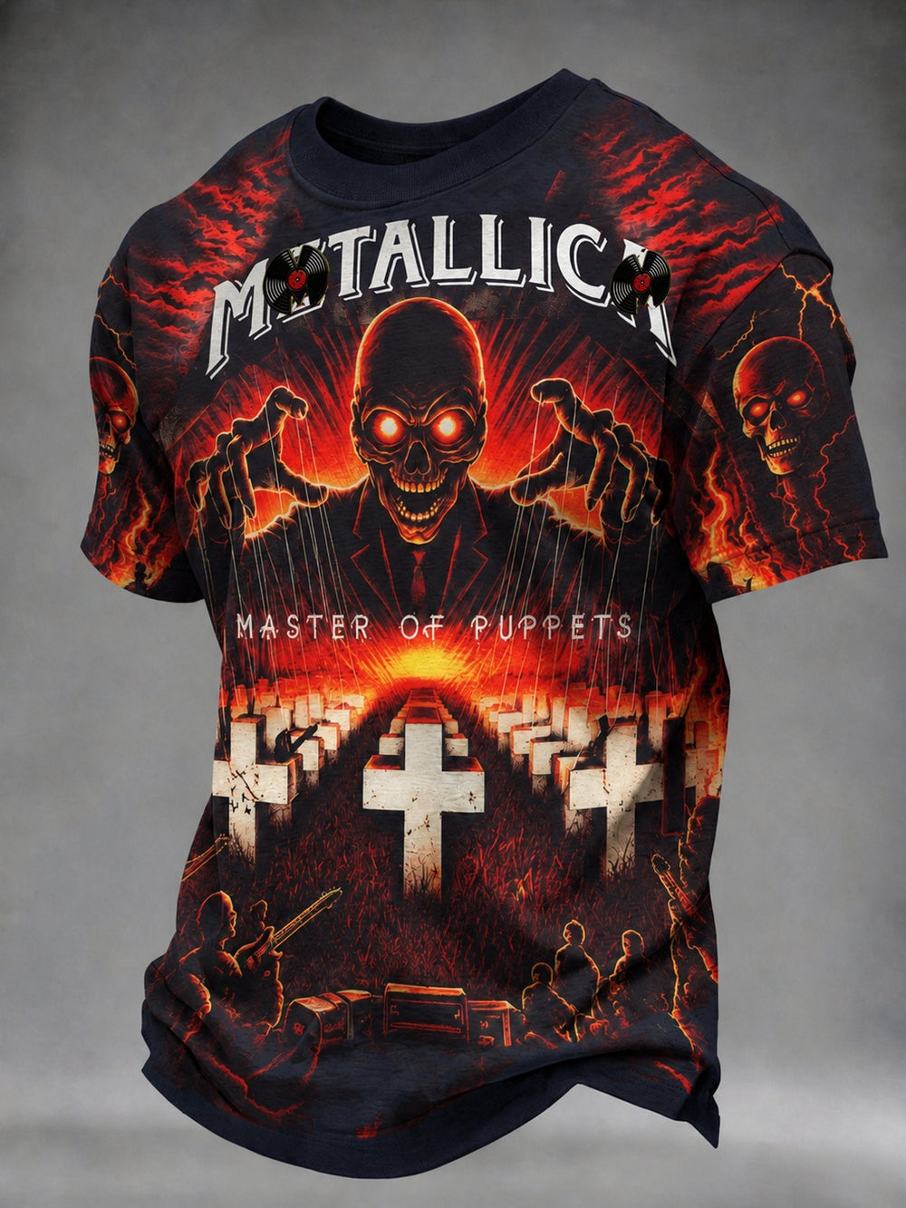 Men's Short-Sleeve T-Shirt with Music Tour Print