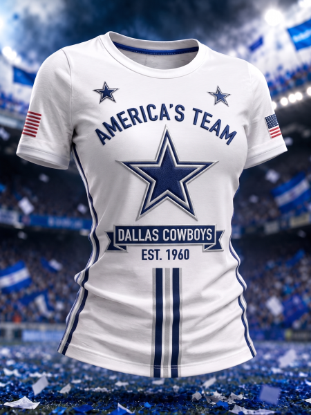 Women's Casual Football Print T-Shirt