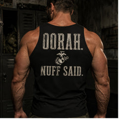OORAH Nuff Said Tank Top – Marine Pride Back Print