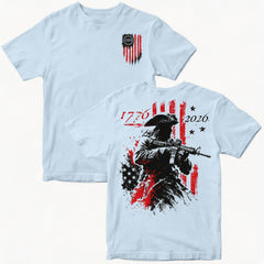 250th Anniversary Distressed American Flag 2-sided Shirt