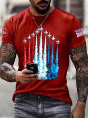Men's America 250 – Red, White & Blue Sky Tribute Print Casual T-shirt