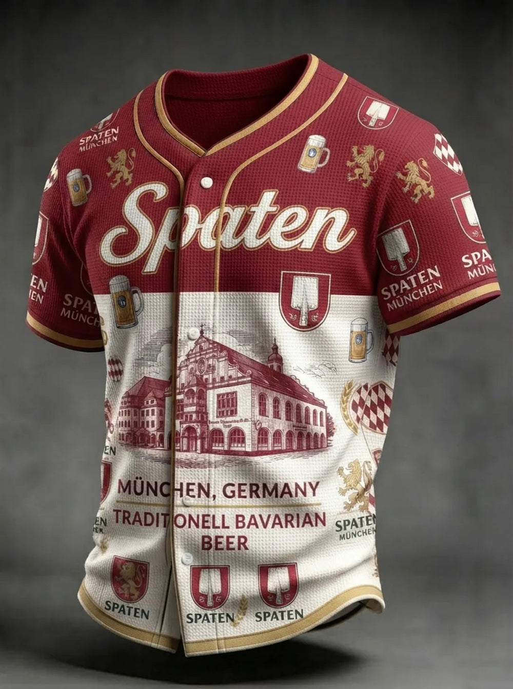 Men's Beer Print Short-Sleeve Shirt