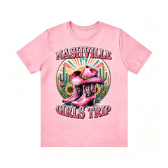Vintage Western Nashville Girls Trip Cowboy Boots Tee