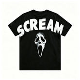 Ghostface Scream Spooky Casual Short Sleeve T‑Shirt