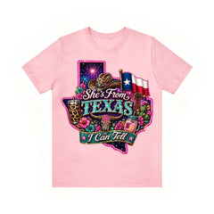 She's from Texas I Can Tell Retro Vintage Texas's Girl Women by erimorie T-Shirt
