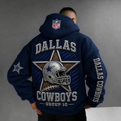Unisex Casual-chic Rugby-print Hoodie