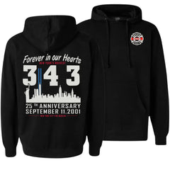 343 Firefighter Memorial Sweatshirt, Forever in Our Hearts 9/11 Anniversary Hoodie