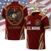 U.S. Marine 250th Anniversary Eagle T-Shirt 1776–2026