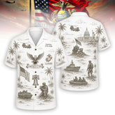 America 250 U.S. Marine Veteran Hawaiian Shirt
