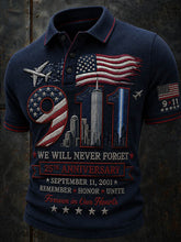 Men's We Will Never Forget 9 11 September 11 polo shirt