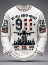 Men's We Will Never Forget 9 11 September 11 Waffle Long Sleeve T-Shirt