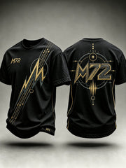Men's Casual T-Shirt with Music-Themed Print