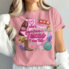 She's From Texas I Can Tell Unisex Cuffed-sleeve T-shirt