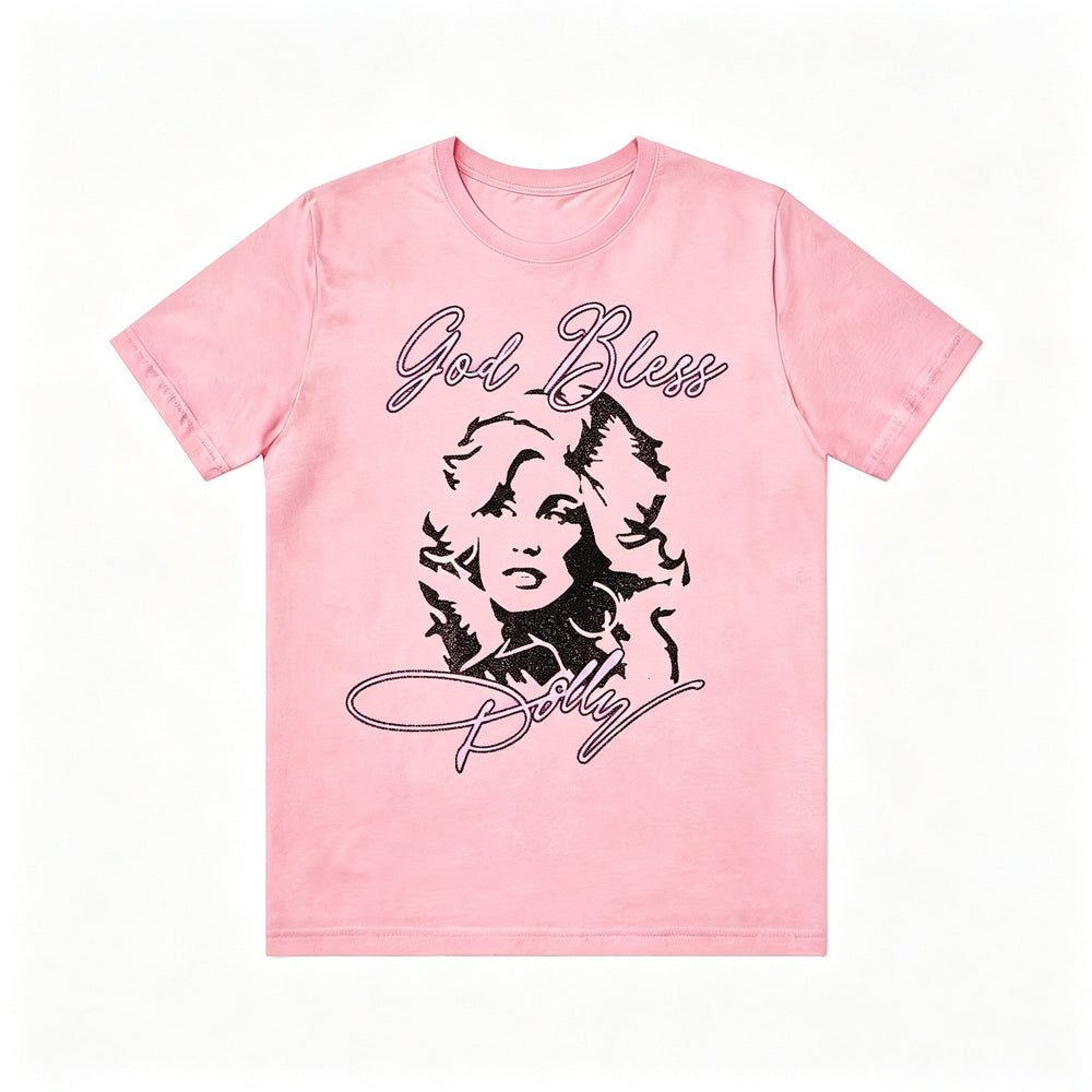 Retro Country Icon Script Print Short‑Sleeve T‑Shirt