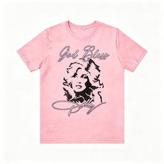 Retro Country Icon Script Print Short‑Sleeve T‑Shirt