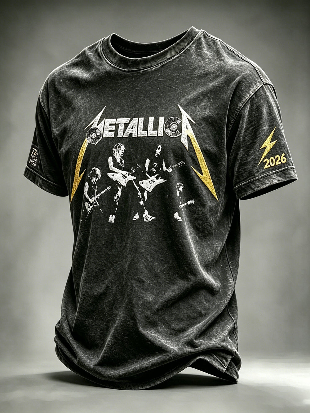 Men's Short-Sleeve T-Shirt with Music Tour Print