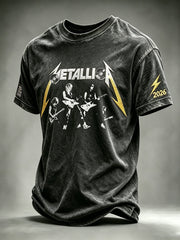 Men's Short-Sleeve T-Shirt with Music Tour Print