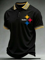 Men's Steelers Print Polo Shirt