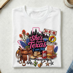 She's From Texas I Can Tell Western Cowgirl T-shirt Texas Lover Gift