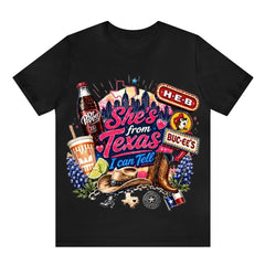 She's From Texas Tour Cowgirl And Soda Unisex Travel T-shirt