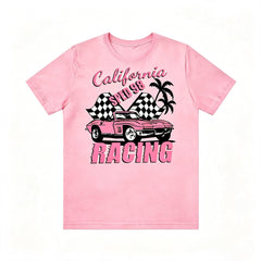 Retro Western Cowgirl California Racing Vintage Car Tee