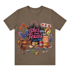 She's From Texas I Can Tell Western Cowgirl T-shirt Texas Lover Gift