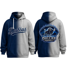Sporty City Football Graphic Gradient Hoodie