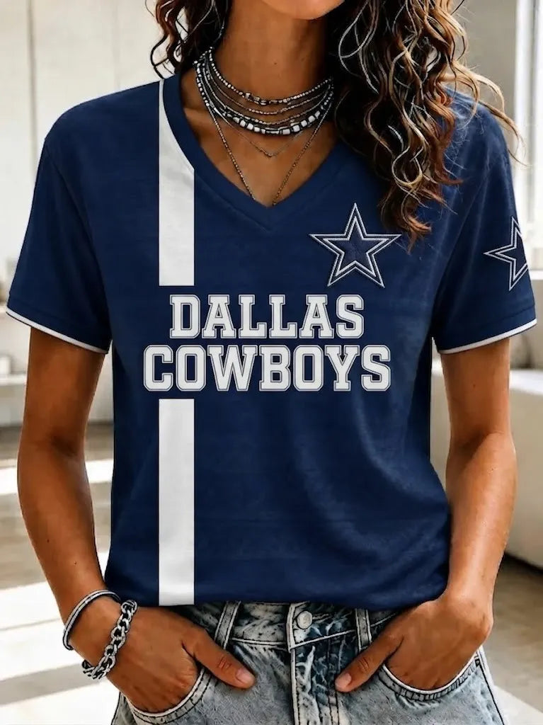 Women's Casual Football Print T-Shirt