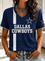 Women's Casual Football Print T-Shirt