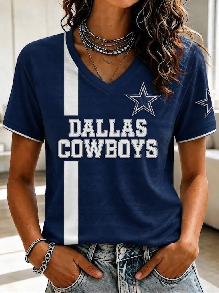 Women's Casual Football Print T-Shirt