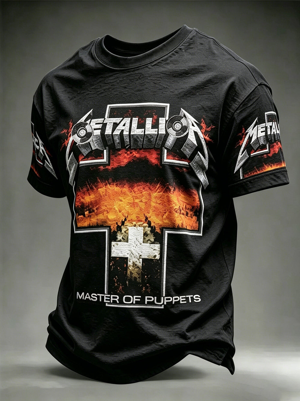 Men's Short-Sleeve T-Shirt with Music Tour Print