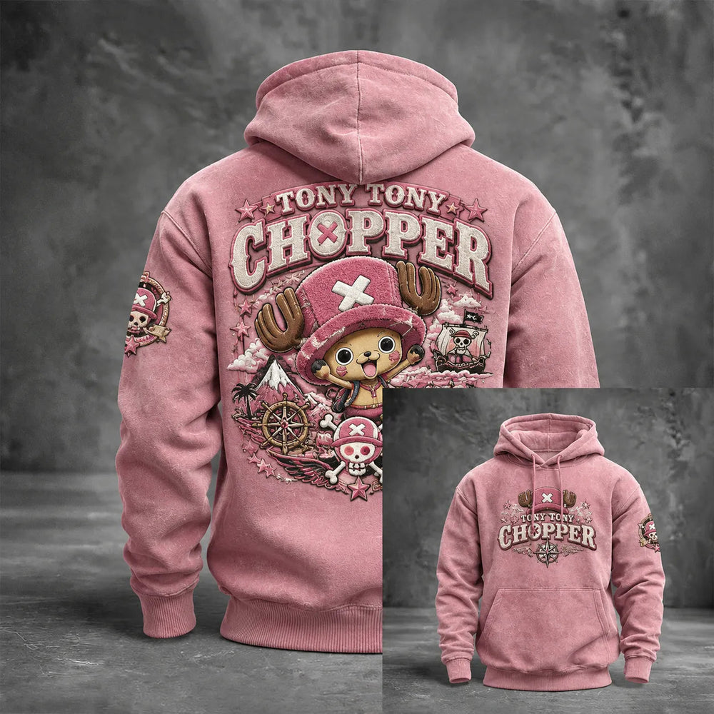 Pink Tony Tony Graphic Pullover Hoodie