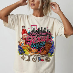 She's From Texas I Can Tell Western Cowgirl T-shirt Texas Lover Gift