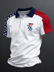 Men's 250th U.S. Independence Day Print Casual Short-Sleeve Polo Shirt