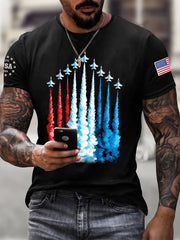 Men's America 250 – Red, White & Blue Sky Tribute Print Casual T-shirt