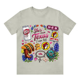 "She's From Texas I Can Tell" Cuffed-sleeve Texas Residents T-shirt