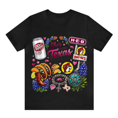 "She's From Texas I Can Tell" Cuffed-sleeve Texas Residents T-shirt