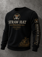 Men's Premium Waffle-Knit Crewneck Sweatshirt Designed Specifically For Anime Fans.