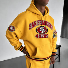 Rugby-print Hoodie