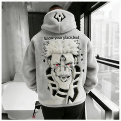Anime :Ryomen Color-blocked Plush Hoodie
