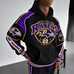 Rugby-print Hoodie