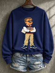 Women's Casual Printed Long-Sleeve Sweatshirt