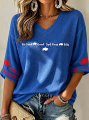 Women'S Football Print Waffle Top