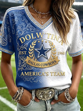 Women's Casual Football Print T-Shirt