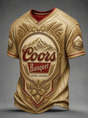 Men's Casual Beer Print Top