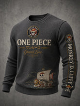 Men's Premium Waffle-Knit Crewneck Sweatshirt Designed Specifically For Anime Fans.