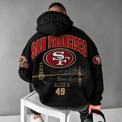 Rugby-print Hoodie