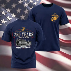 USMC Born in a Bar 250 Years T-Shirt
