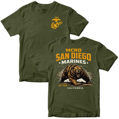 MCRD San Diego Marines Growling Bear T-Shirt