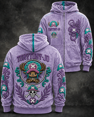 Anime Character Graphic Print Full Zip Hoodie